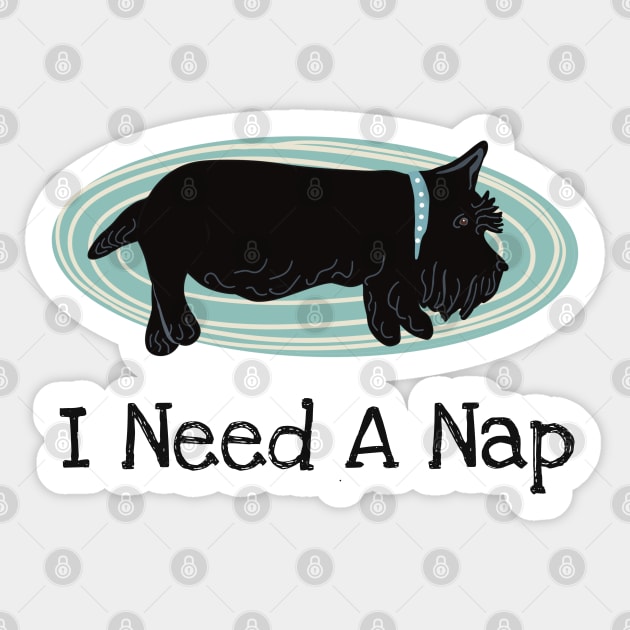 Scottie Dog Needs a Nap Sticker by Janpaints